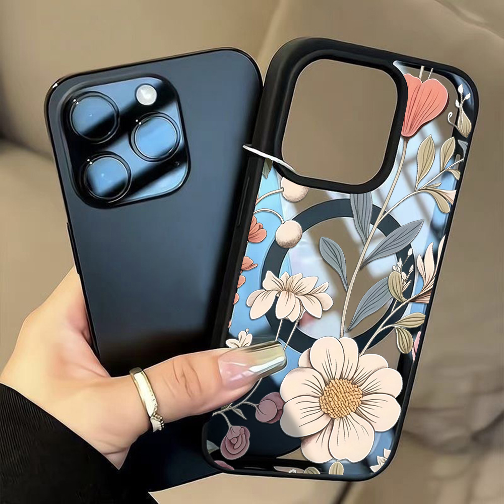 Black Frame Floral Anti-fall P - огляд і ціна Phone Cases Magnetic